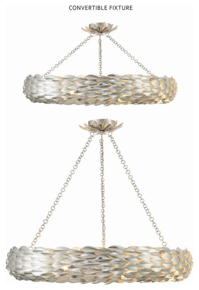 Crystorama Lighting Group 538 Broche 8 Light 34"W Wrought Iron - Matte White