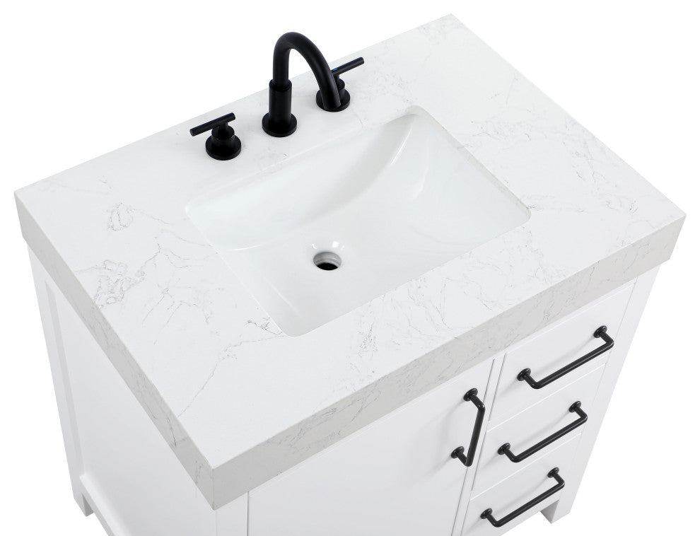 Home Living 32" Single Bathroom Vanity, White