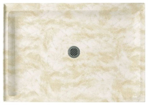 Swan 48.375x34.188x5.5 Solid Surface Shower Base, Cloud White