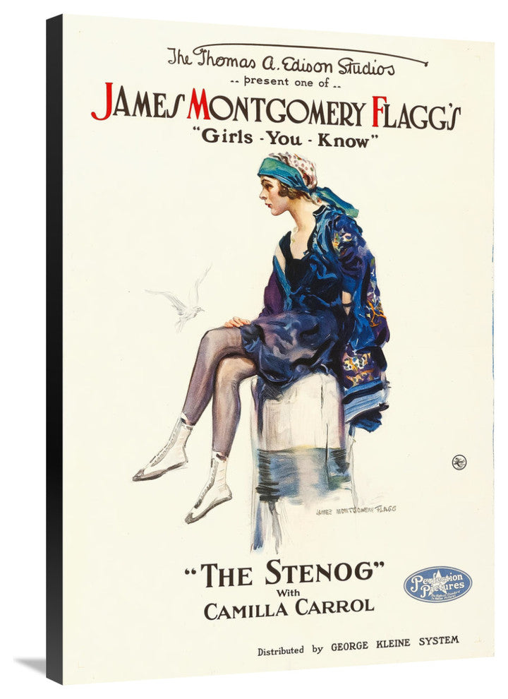 "The Stenog, 1918" Stretched Canvas Giclee by Hollywood Photo Archive, 24x36"