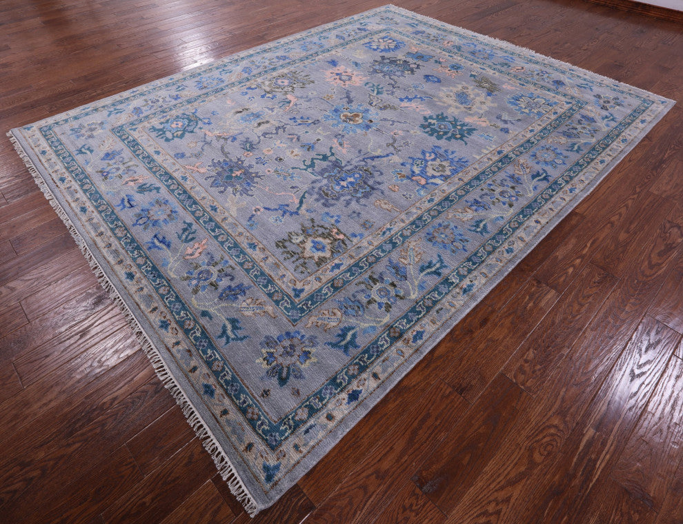 8' 3" X 10' 7" Turkish Oushak Hand-Knotted Wool Rug - Q15457
