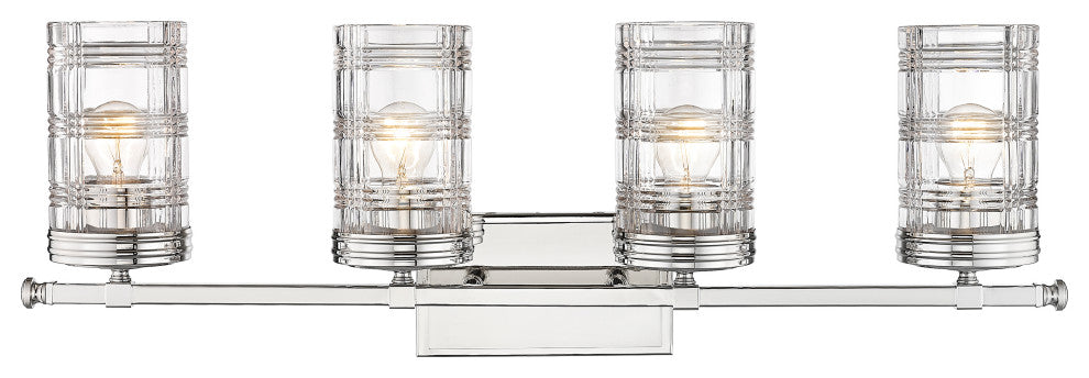 Zlite 344-4V-PN 4-Light Vanity, Clear