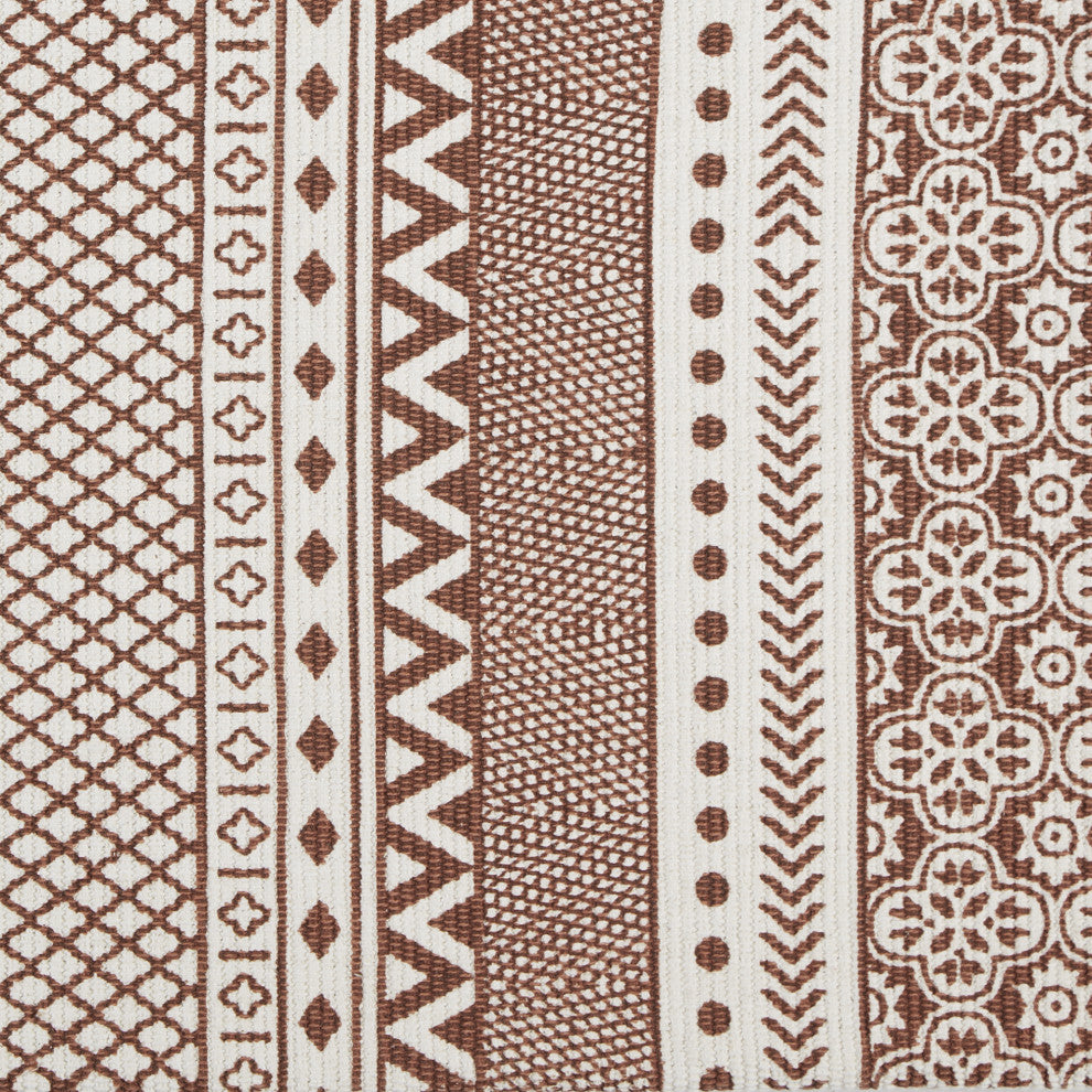 Cinnamon Printed Off-White Hand-Loomed Shag Rug 4x6 ft.