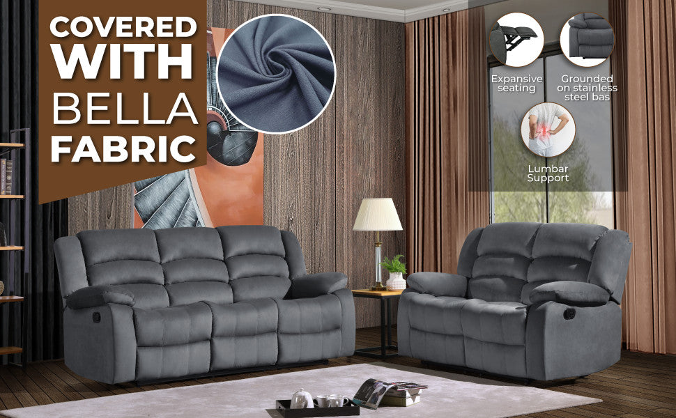 Callan Contemporary Microfiber Recliner Loveseat Beige