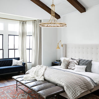 Clover 8 Light Aged Brass Chandelier