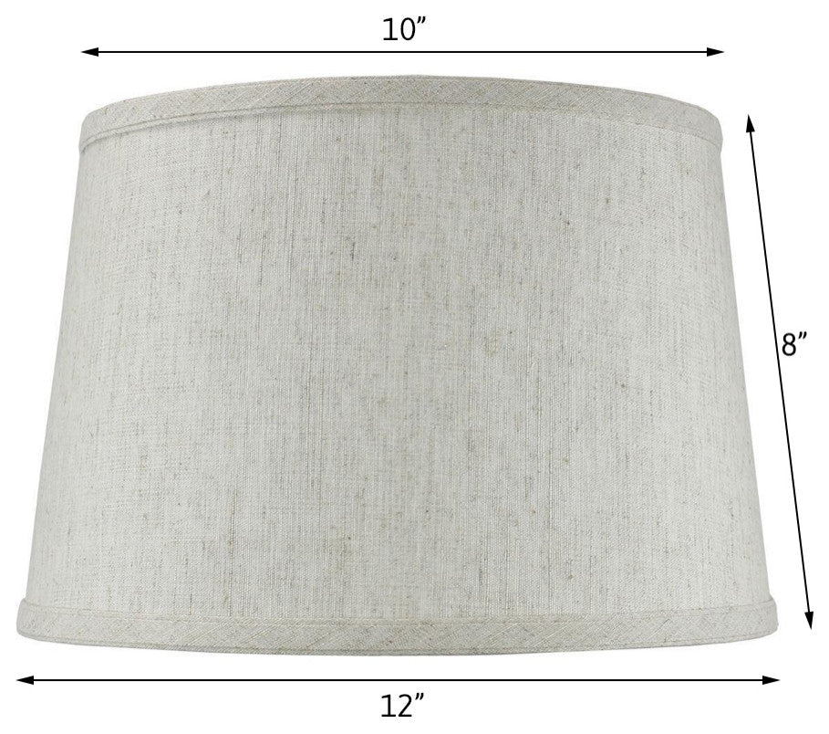 Hardback Shallow Drum Lamp Shade 10x12x8, Textured Outmeal