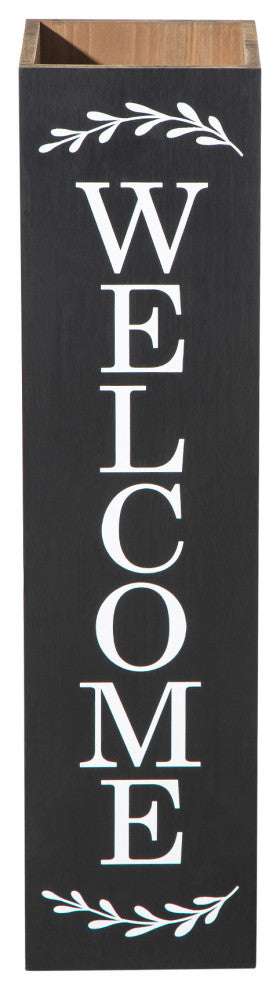 30"H Double Sided Solid Wood Black Boxed "Welcome Porch" Porch Sign