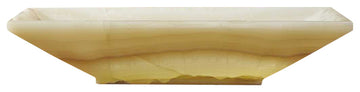Virtu Ira Natural Stone Bathroom Vessel Sink, White Onyx Marble
