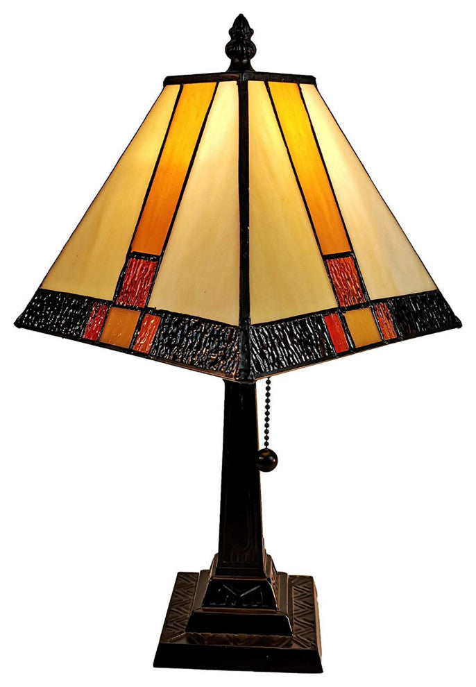 Amora Lighting AM208TL08B Tiffany Style Mission Table Lamp 8 In Wide
