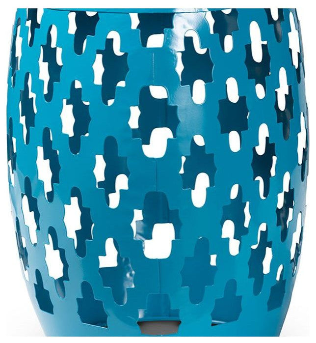 Branson Modern Blue Finished Metal Outdoor Side Table