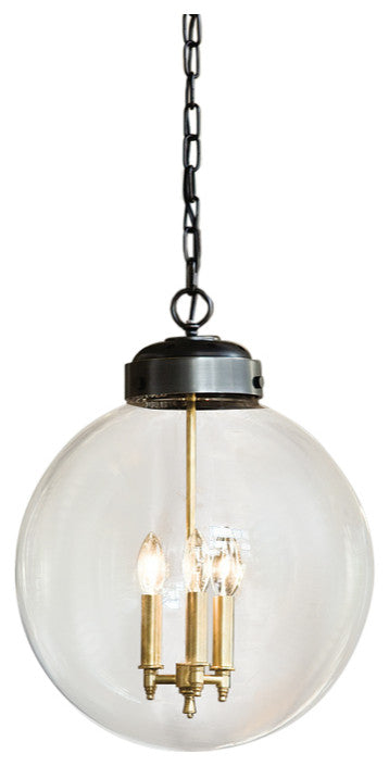 Globe Pendant, Oil Rubbed Bronze and Natural Brass