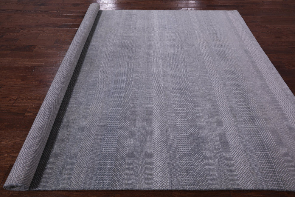 8' 1" X 10' 1" Hand Knotted Wool and Silk Savannah Grass Rug Q12010