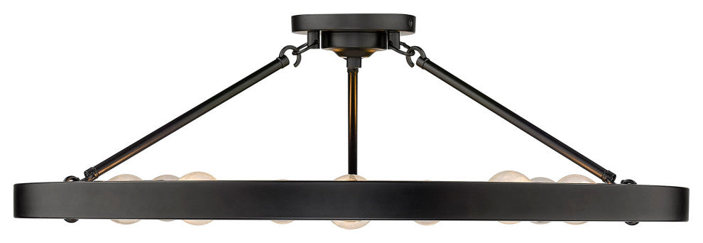 Golden Lighting 1019-9SF Castile 9 Light 32"W Semi-Flush Ceiling - Matte Black