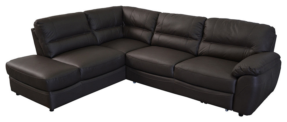 Baltica Natural Leather Sectional Sleeper Sofa, Left Corner