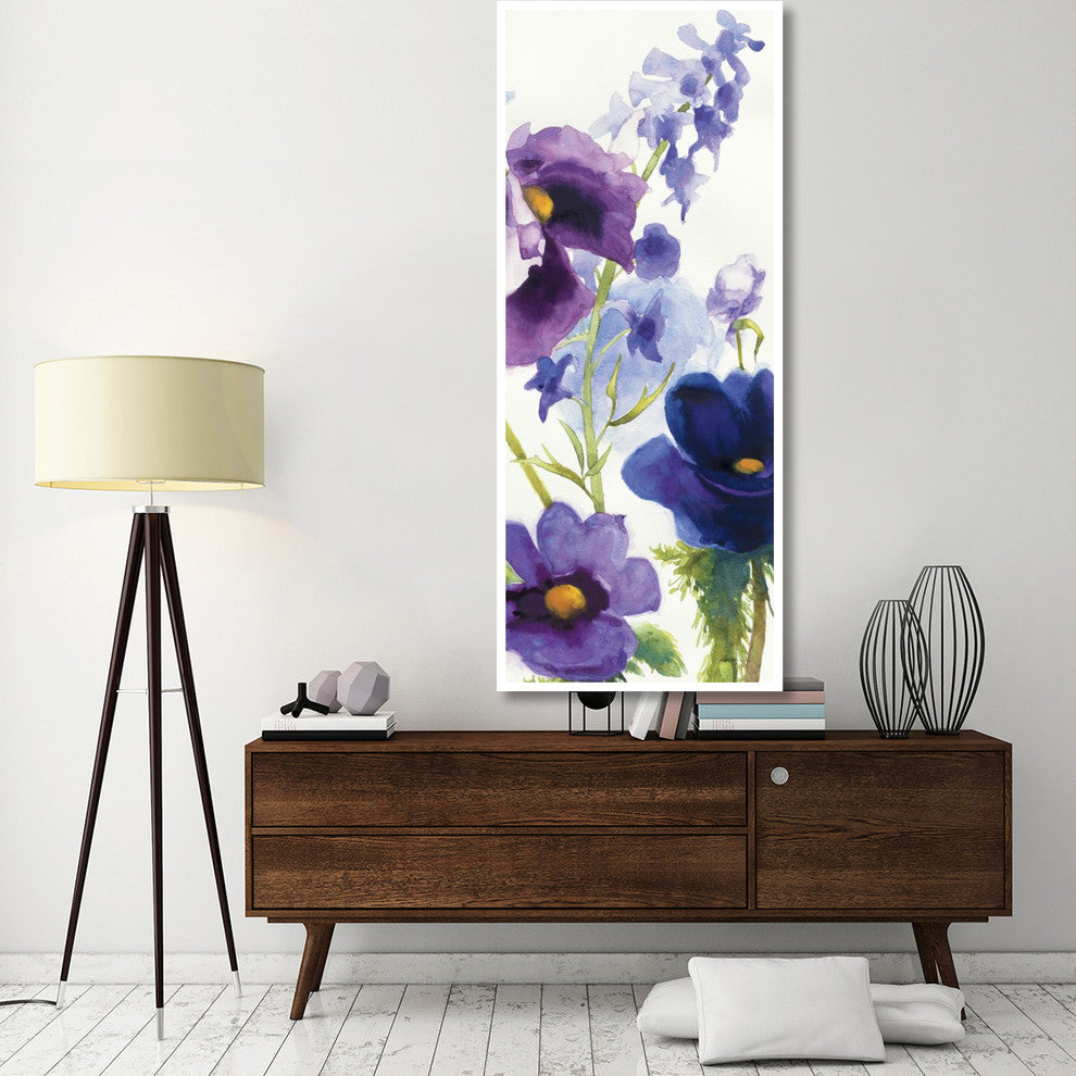 "Blue and Purple Mixed Garden I Panel II" Print by Shirley Novak, 32"x77"