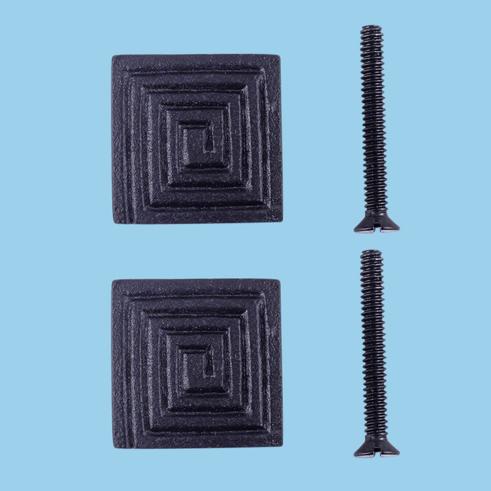 Square Maze Cabinet Hardware Iron Cabinet Knob Black Pack of 2