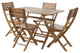 GDF Studio Vicaro Outdoor Acacia Wood Foldable Dining Set