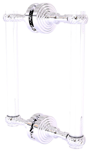 Pacific Grove 8" Twist Accent Back to Back Shower Door Pull, Polished Chrome