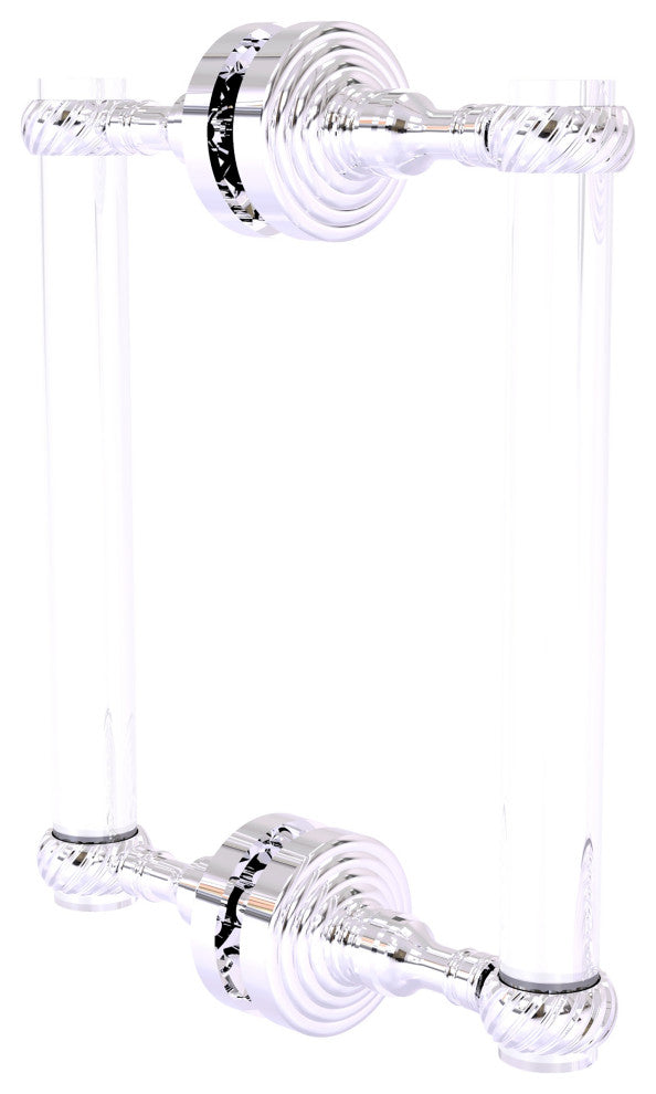 Pacific Grove 8" Twist Accent Back to Back Shower Door Pull, Polished Chrome