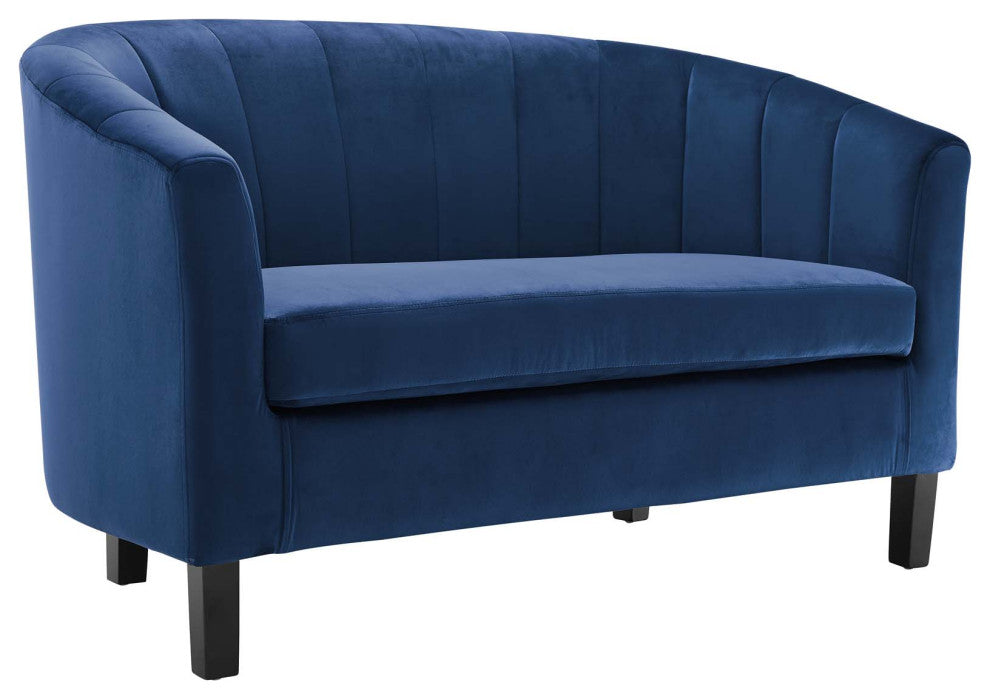 Prospect Channel Tufted Upholstered Velvet Loveseat