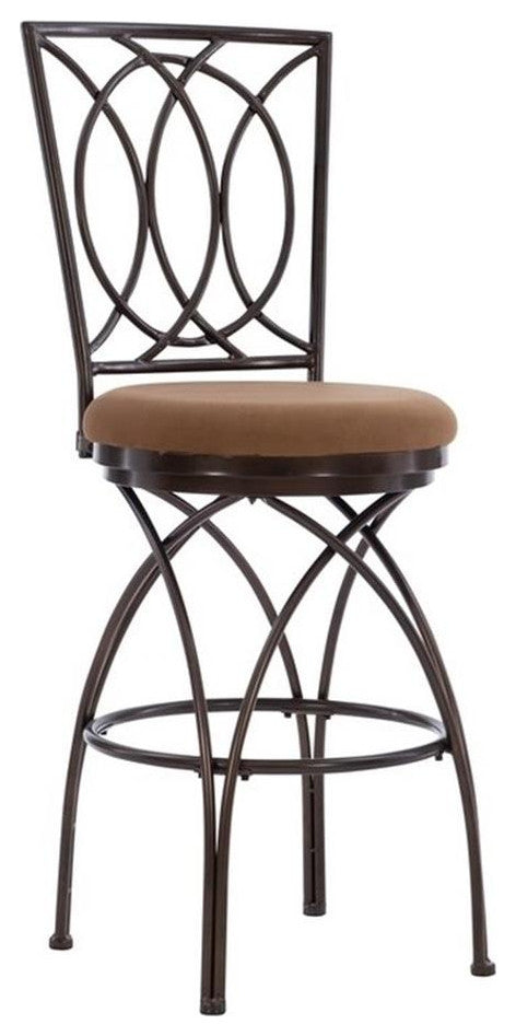 Home Square 30" Big and Tall Metal Cross Legs Bar Stool in Bronze - Set of 3
