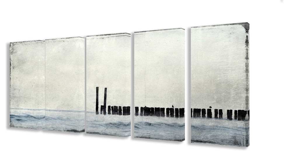 "Vintage Horizontal Sea Bed 5Pc" Stretched Canvas Wall Art Set