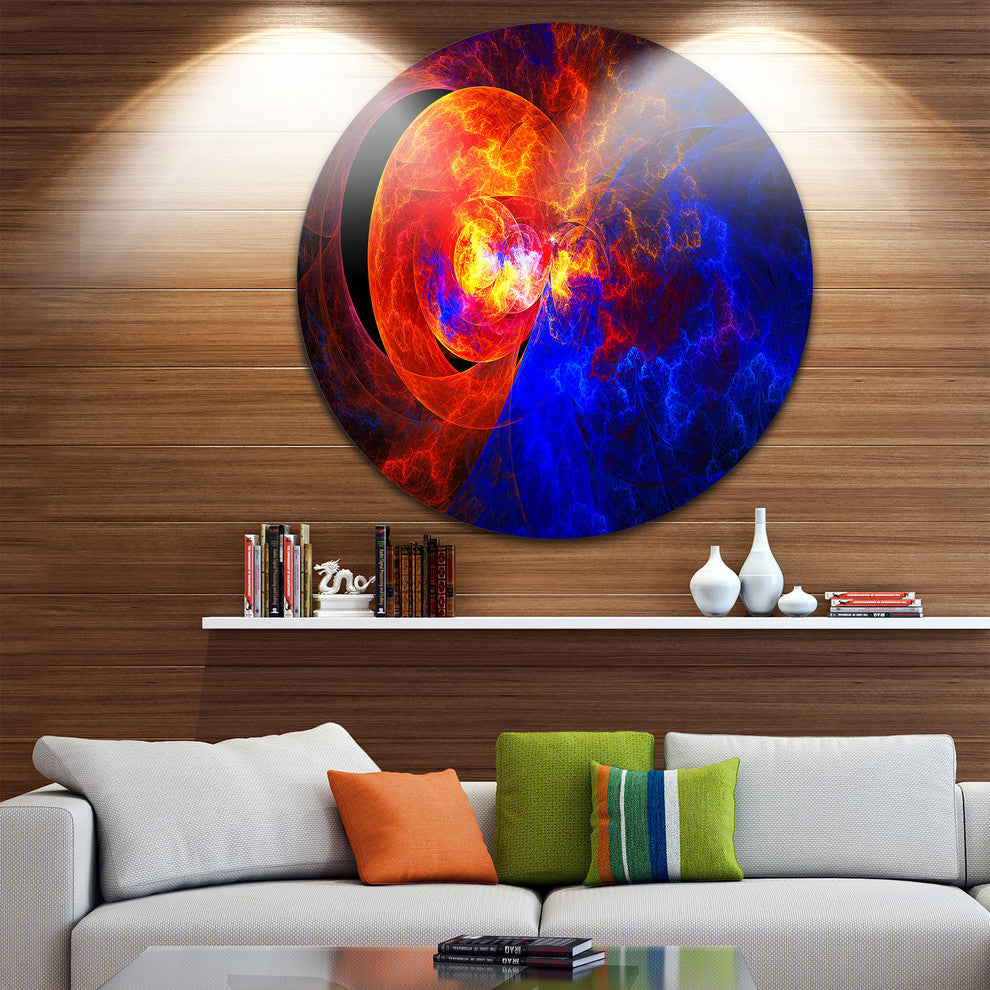 Sunrise On A Distant Planet, Abstract Digital Art Round Wall Art, 11"