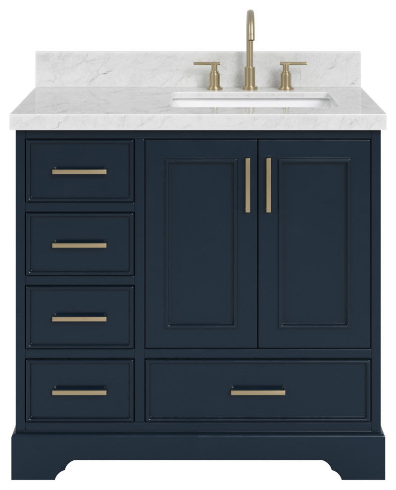 Ariel Stafford 37" Single Right Offset Rectangle Sink Bathroom Vanity