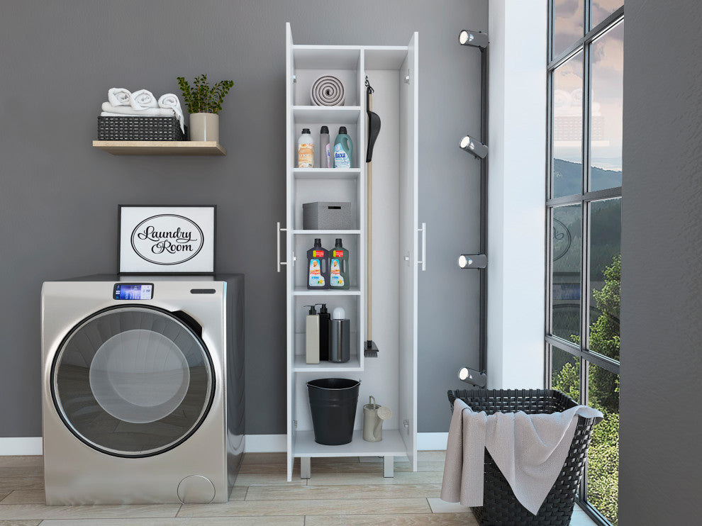 Norway Broom Closet Pantry, White