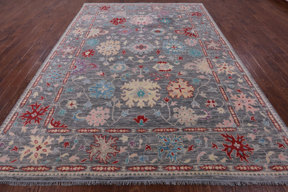 Handmade Turkish Oushak Wool Rug 9' 0" X 12' 2" - Q15705