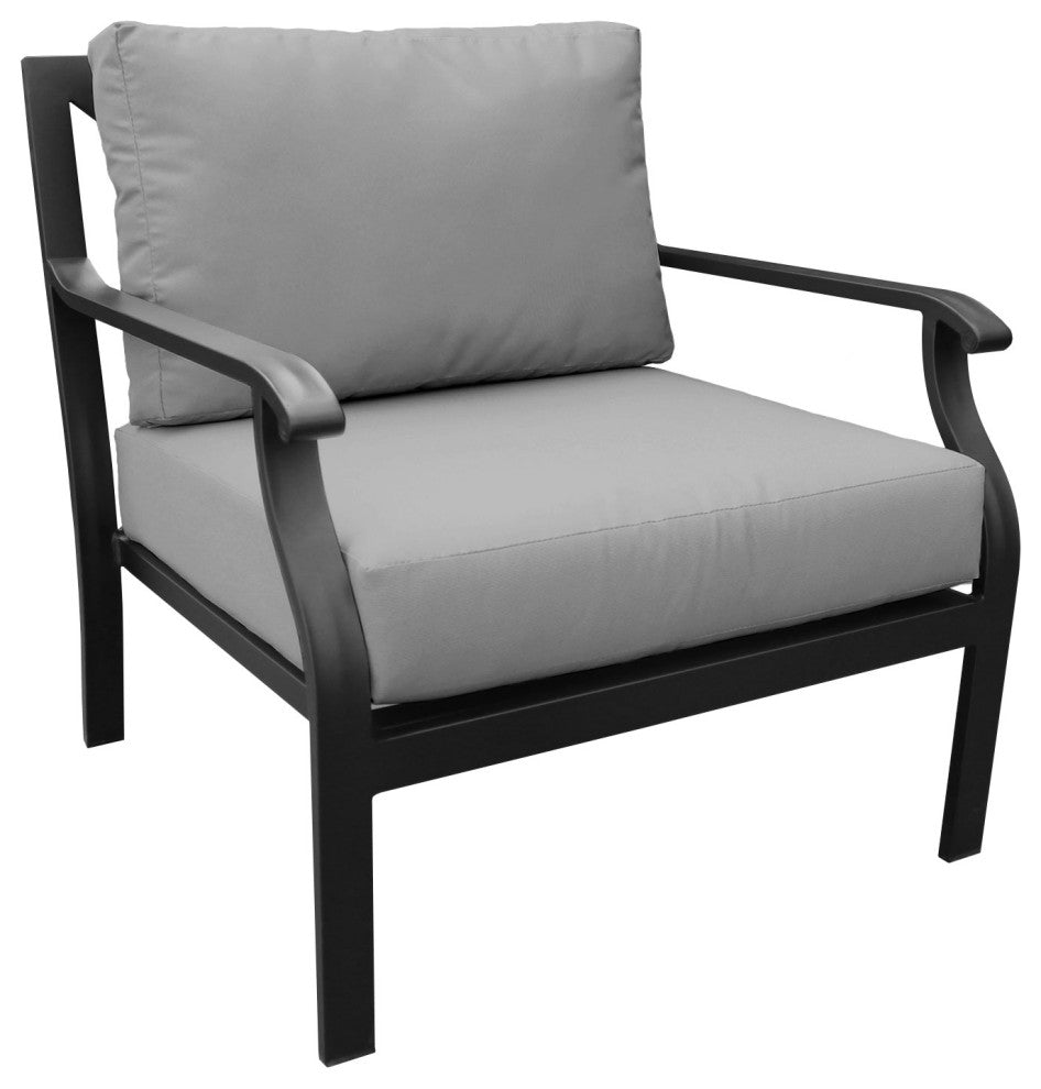 kathy ireland Madison Ave. 3 Piece Aluminum Patio Furniture Set 03a, Slate