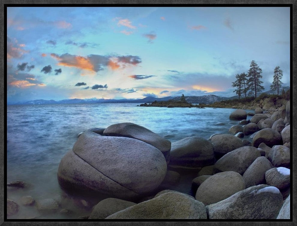 Rocky Shoreline Along Hidden Beach, Lake Tahoe, Nevada, 16"x12"