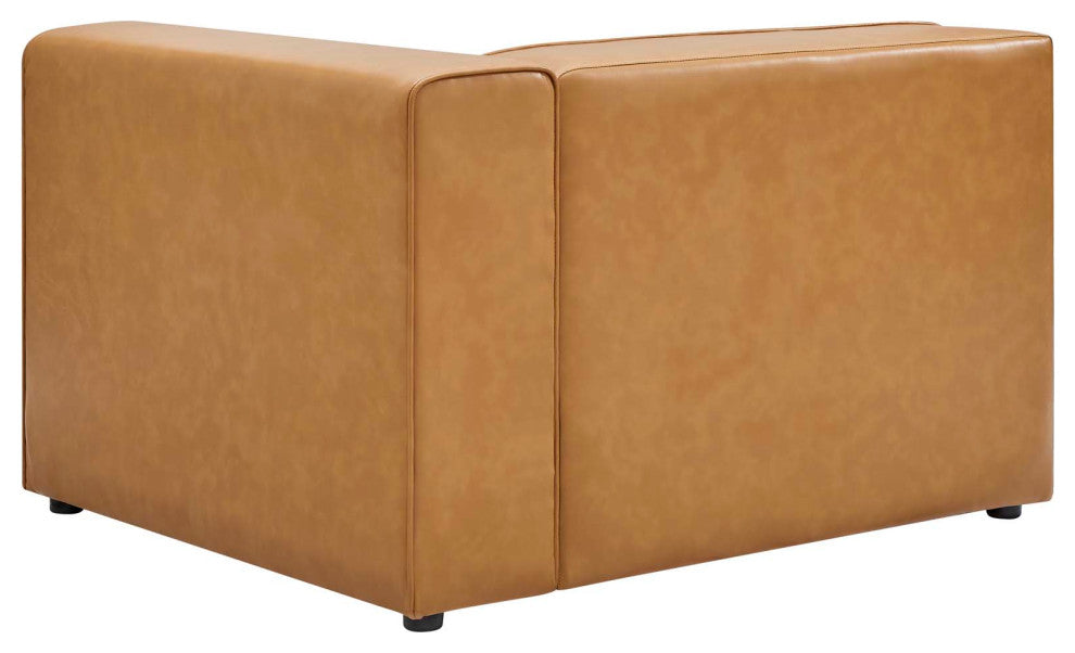 Armchair and Sofa Set, Faux Vegan Leather, Tan, Modern, Lounge Hospitality