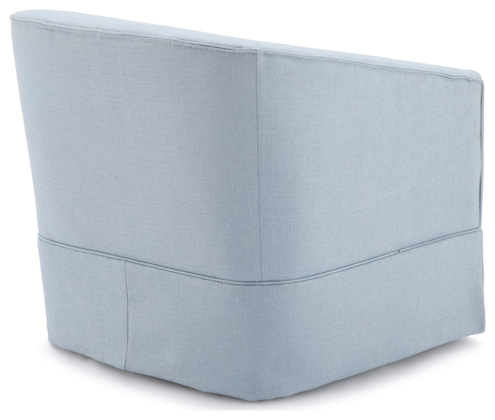 Elm Skirted Swivel Chair, Sky Blue