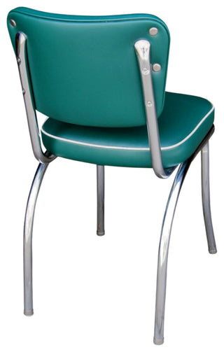 Retro Home Upholstered Dining Chair, Green, Box Seat