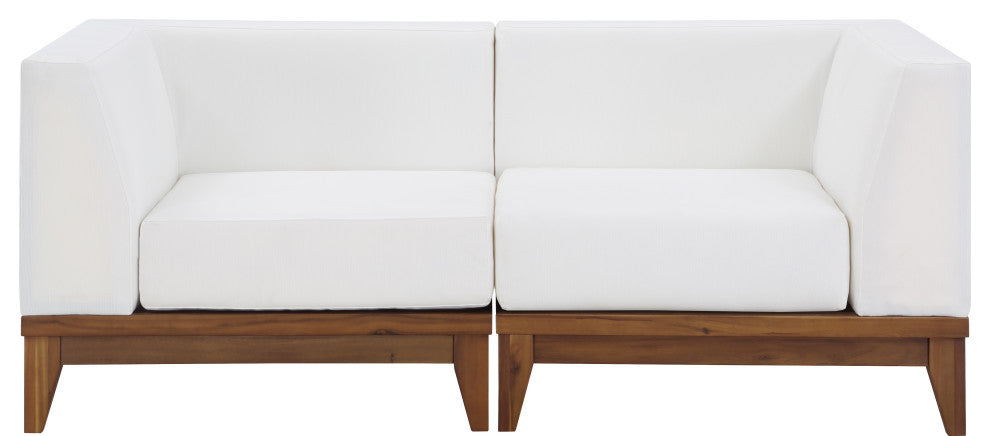Rio Water Resistant Fabric  Patio 2-Piece Modular Sofa, Off White