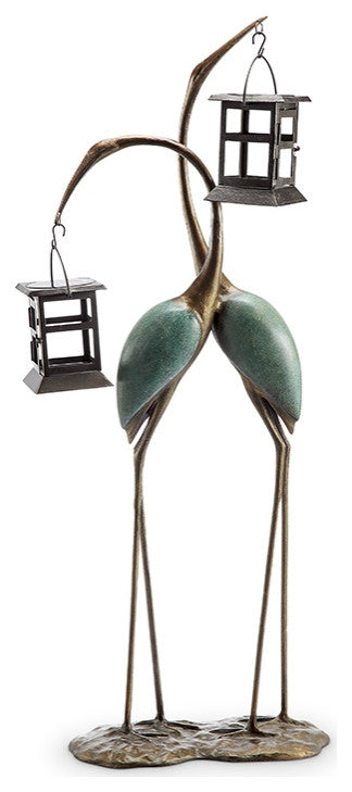 SPI Stylized Crane Pair LED Garden