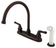 Kingston Brass 8" Centerset Kitchen Faucet, Oil Rubbed Bronze