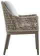Grenada Outdoor Wicker and Aluminum Gray and Beige Dining Chair Set of 2