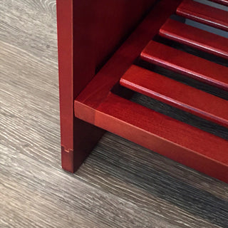 Solid Wood Stackable Shoe And Storage Rack, Red Mahogany