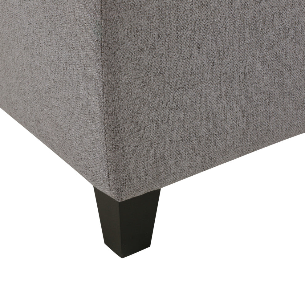 GDF Studio Charlotte Fabric Storage Ottoman, Light Gray