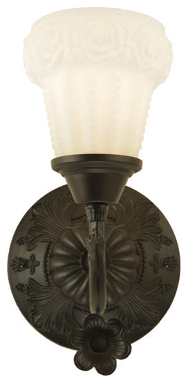 7 Wide White Puffy Rose Wall Sconce