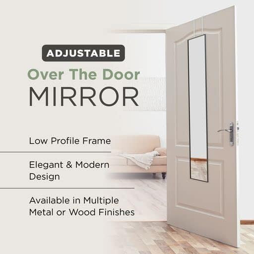Over The Door Mirror Full Length 13.7"x48" - Aluminum Frame Bathroom