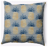 18x18" Pineapple Stripes Nautical Decorative Indoor Pillow, Pretty Grey
