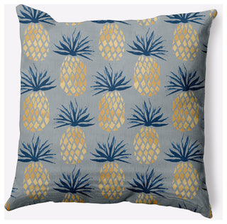 18x18" Pineapple Stripes Nautical Decorative Indoor Pillow, Pretty Grey