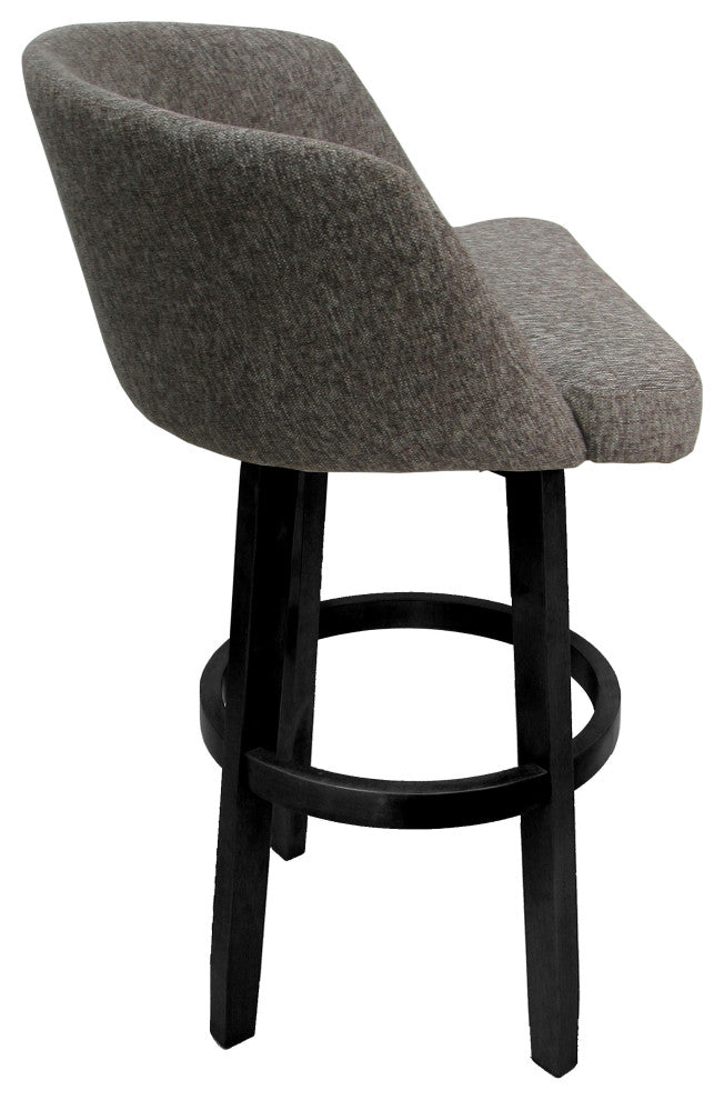 Swivel Counter Metal Bar Stool 26", 30" Extra Tall 34" - Joey - Vivian Base, Mojave Grey - Black, 34"