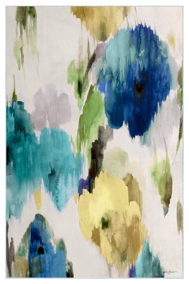 Abstract Flower I Hand Washable power-loomed Art Area Rug, 5'x7.5'
