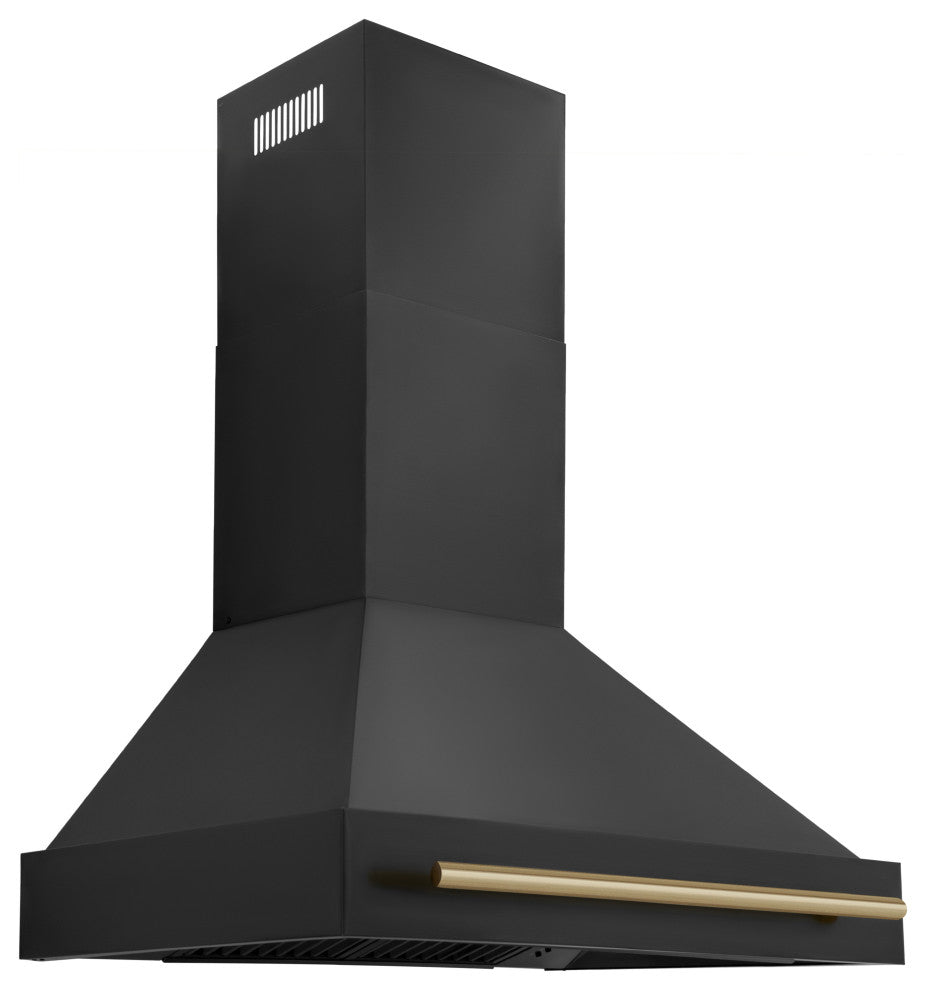 ZLINE 36" Black Stainless Range Hood with Champagne Bronze (BS655-36-CB)