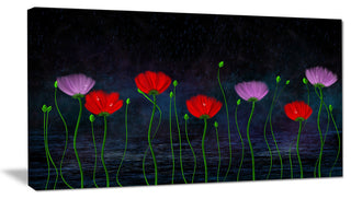 "Rain and Flowers With Buds and Drops" Wall Art, 32"x16"