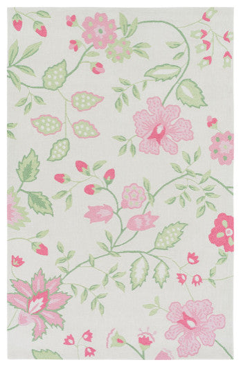 Surya Skidaddle SDD-4000 5'x7'6" Rug, Rose/Pink/Pale Pink/Mint/Grass Green/Ivory